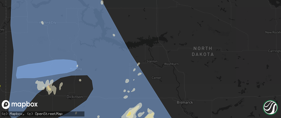 Hail map in Hazen, ND on June 27, 2026
