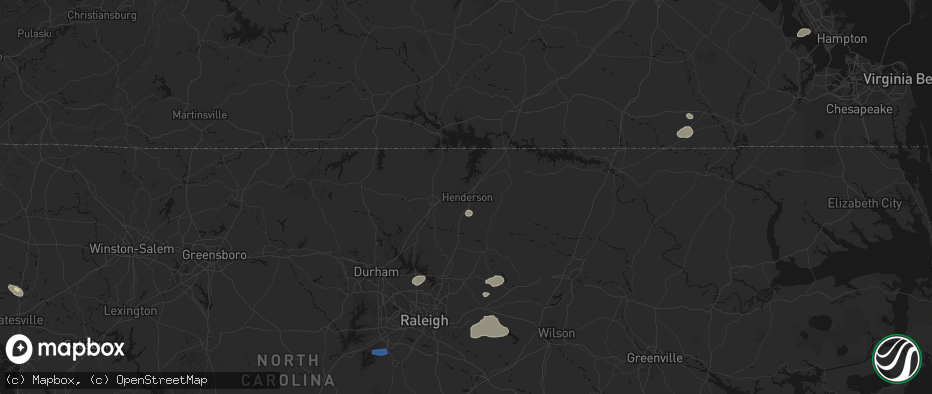 Hail map in Henderson, NC on June 27, 2026