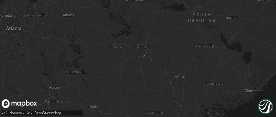 Hail map in Hephzibah, GA on June 27, 2026