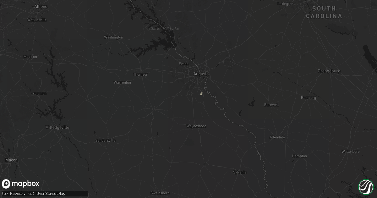 Hail map in Hephzibah, GA on June 27, 2026