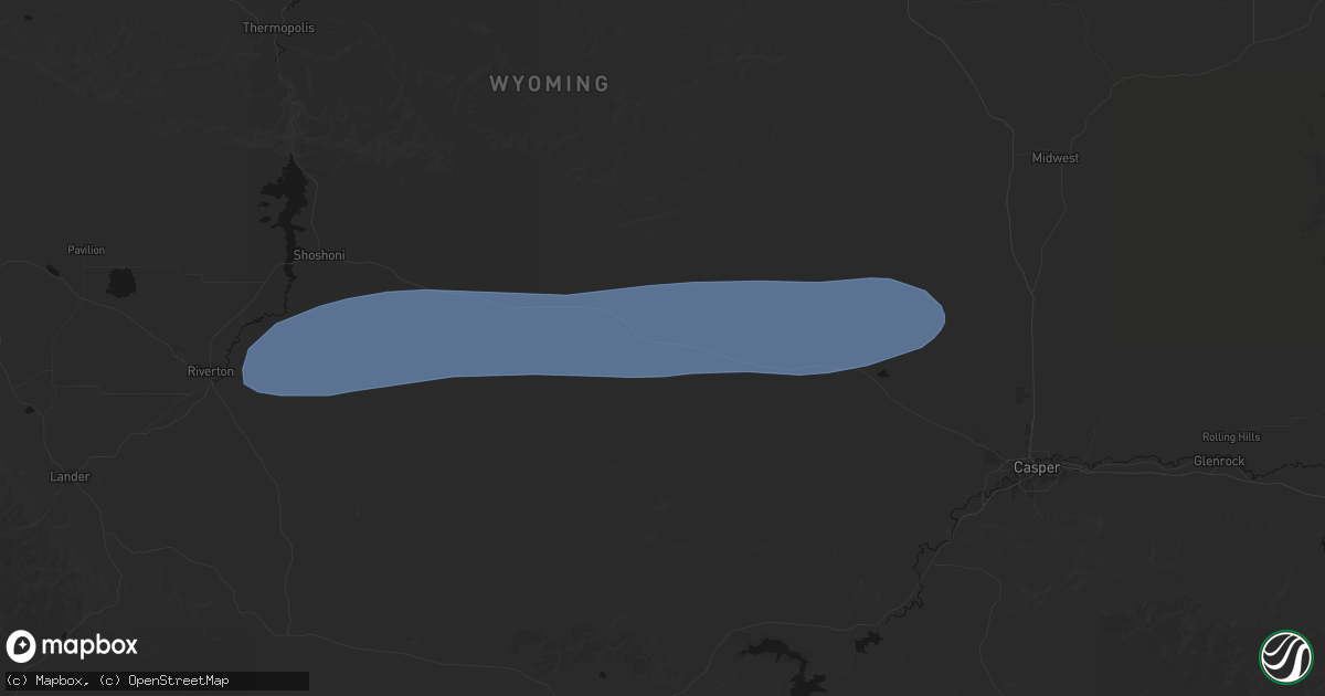 Hail map in Hiland, WY on June 27, 2026
