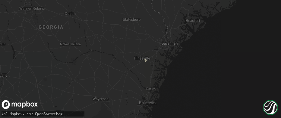Hail map in Hinesville, GA on June 27, 2026