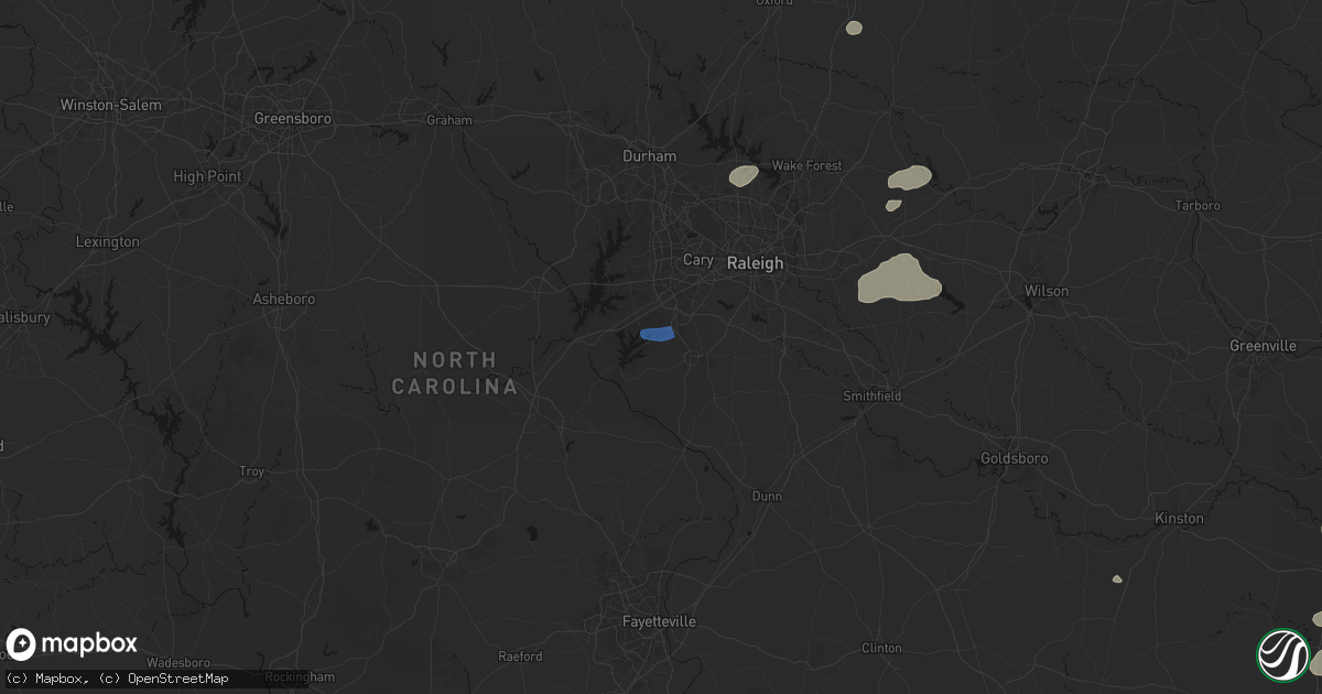 Hail map in Holly Springs, NC on June 27, 2026