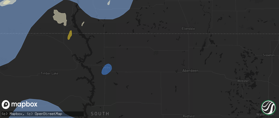 Hail map in Hosmer, SD on June 27, 2026