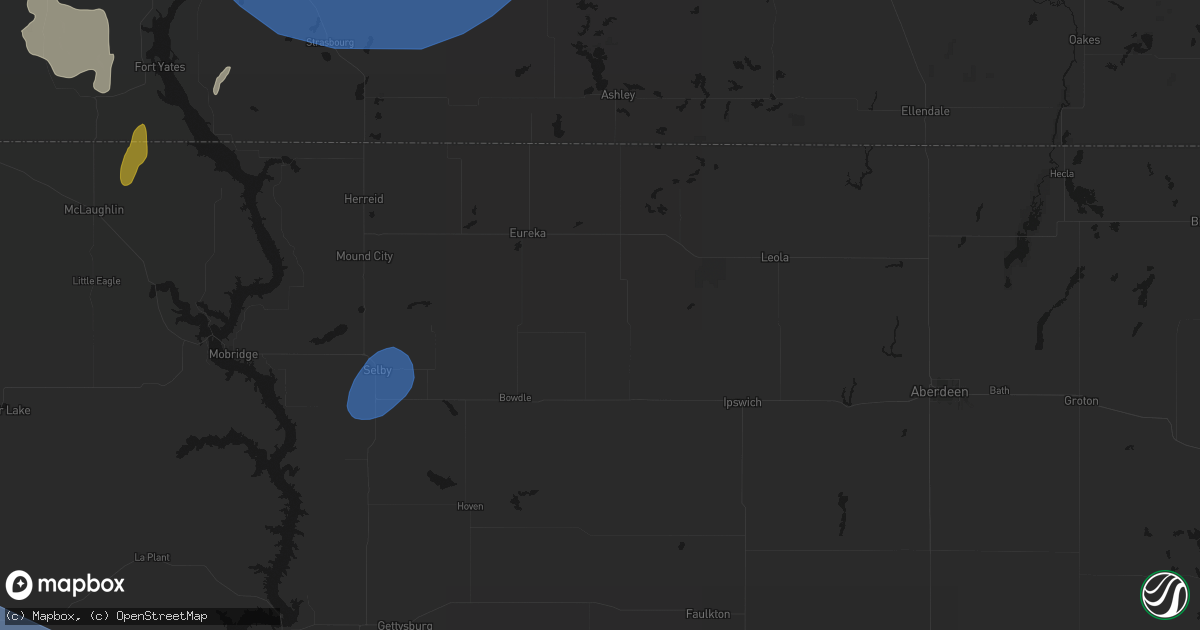 Hail map in Hosmer, SD on June 27, 2026