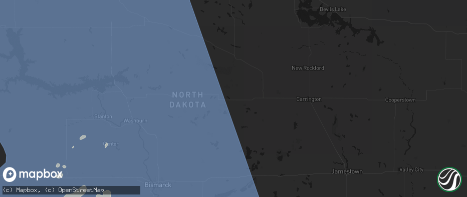 Hail map in Hurdsfield, ND on June 27, 2026