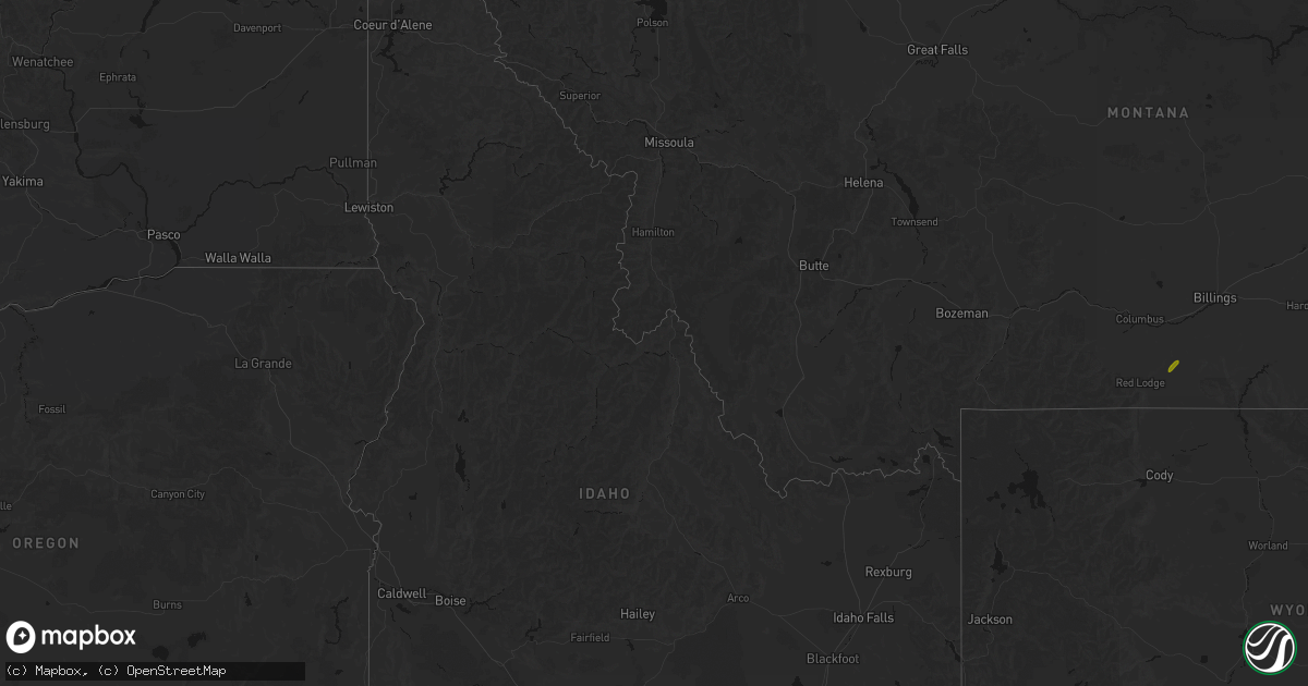 Hail map in Idaho on June 27, 2026