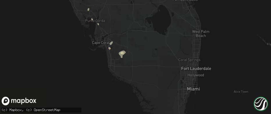 Hail map in Immokalee, FL on June 27, 2026