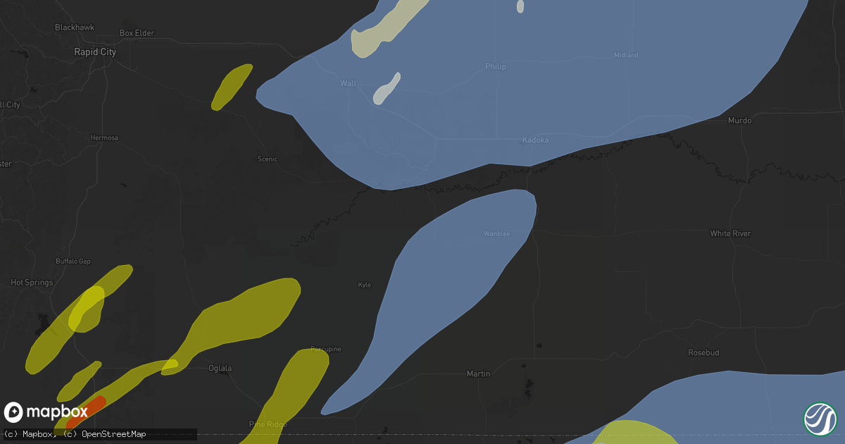Hail map in Interior, SD on June 27, 2026