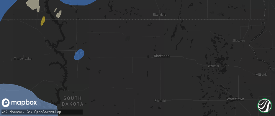 Hail map in Ipswich, SD on June 27, 2026