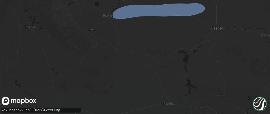 Hail map in Jeffrey City, WY on June 27, 2026