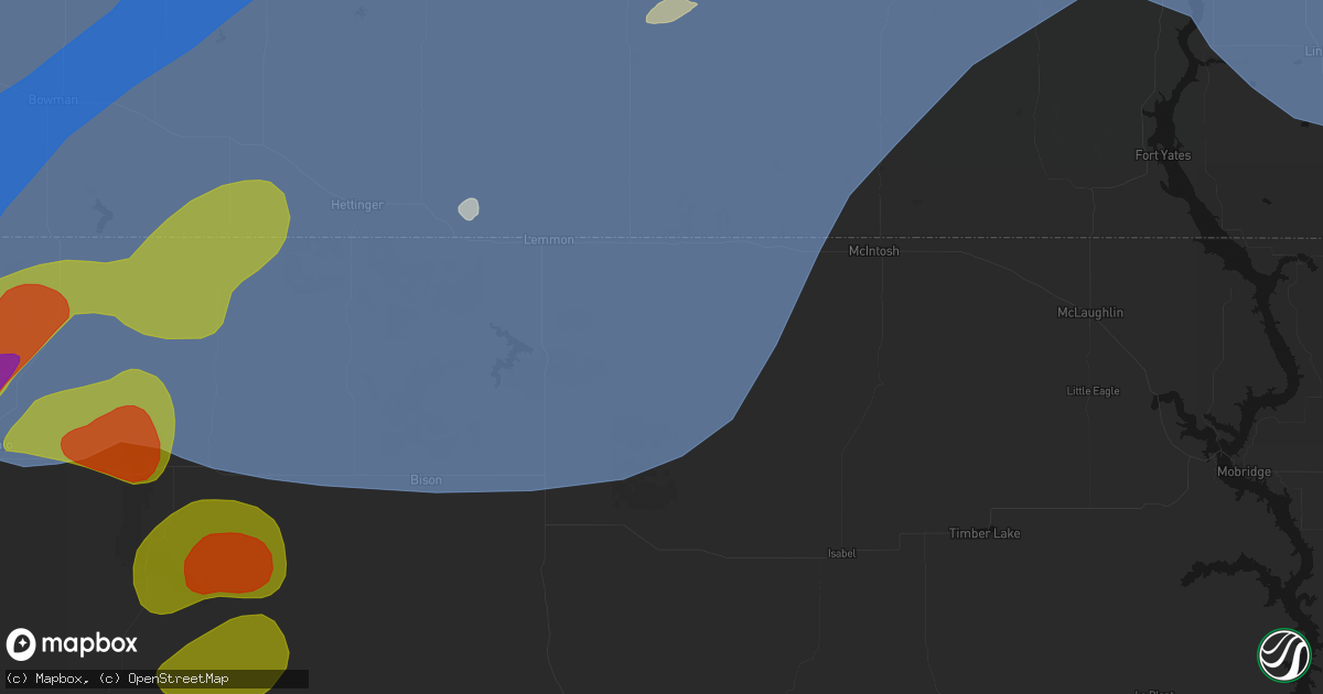 Hail map in Keldron, SD on June 27, 2026