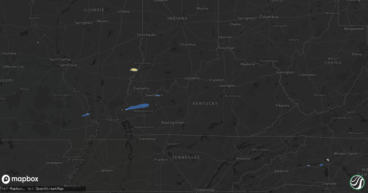 Hail map in Kentucky on June 27, 2026