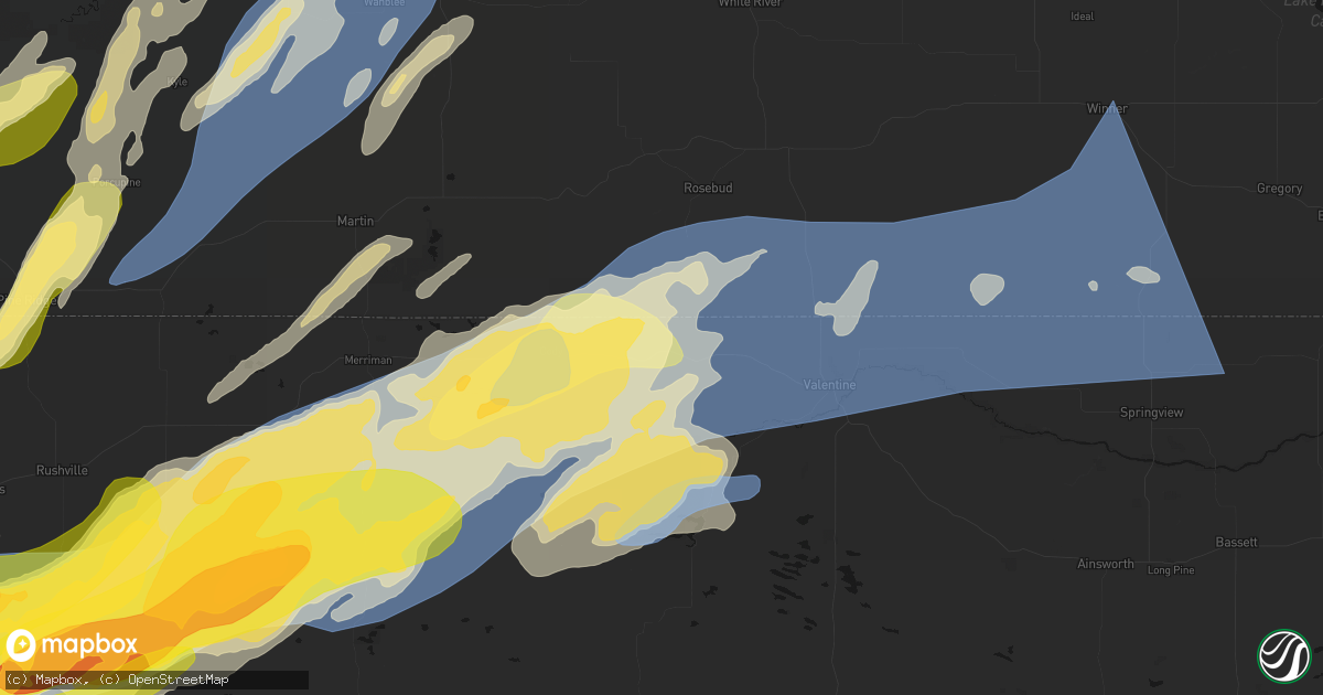 Hail map in Kilgore, NE on June 27, 2026