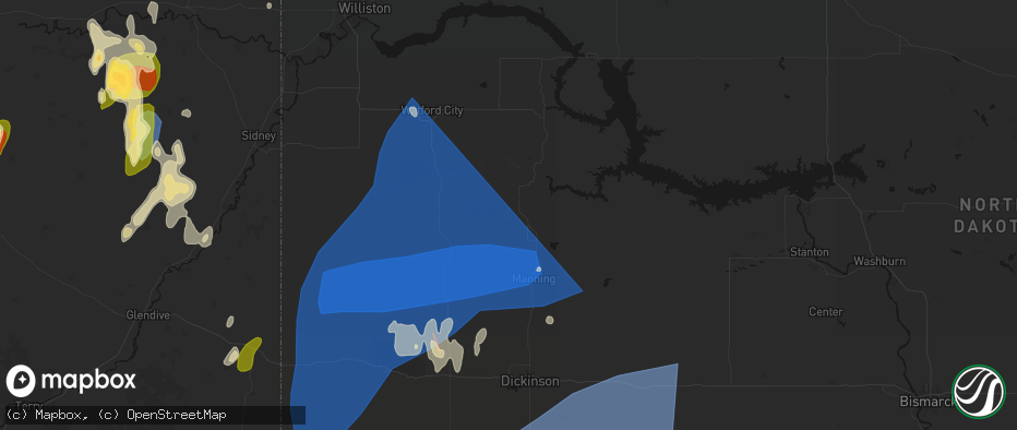 Hail map in Killdeer, ND on June 27, 2026