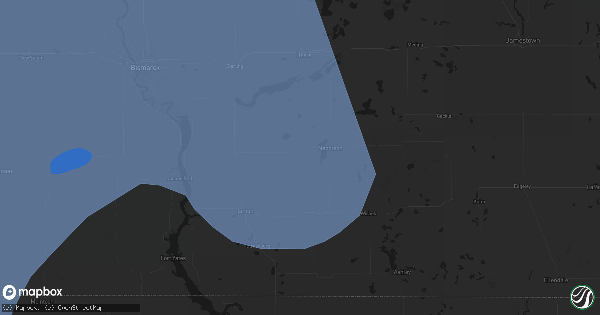 Hail map in Kintyre, ND on June 27, 2026