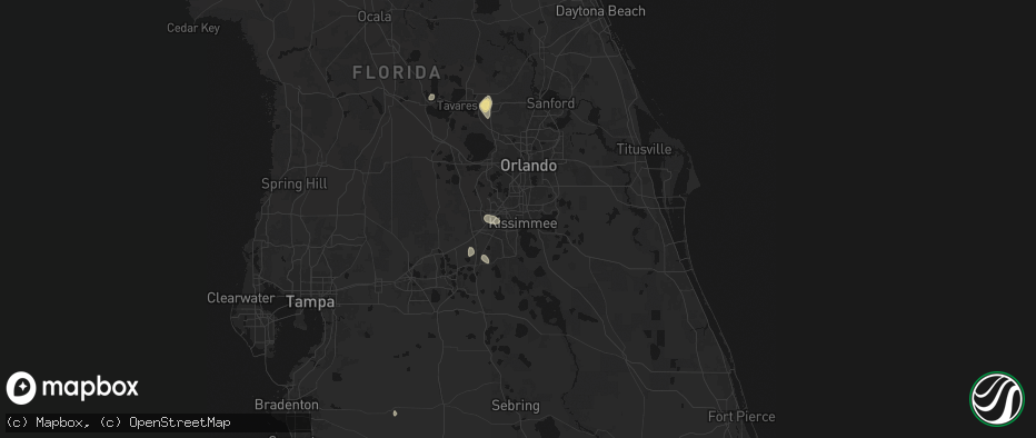 Hail map in Kissimmee, FL on June 27, 2026