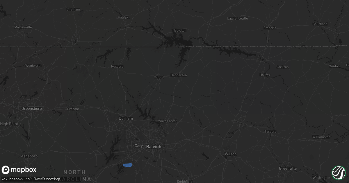 Hail map in Kittrell, NC on June 27, 2026