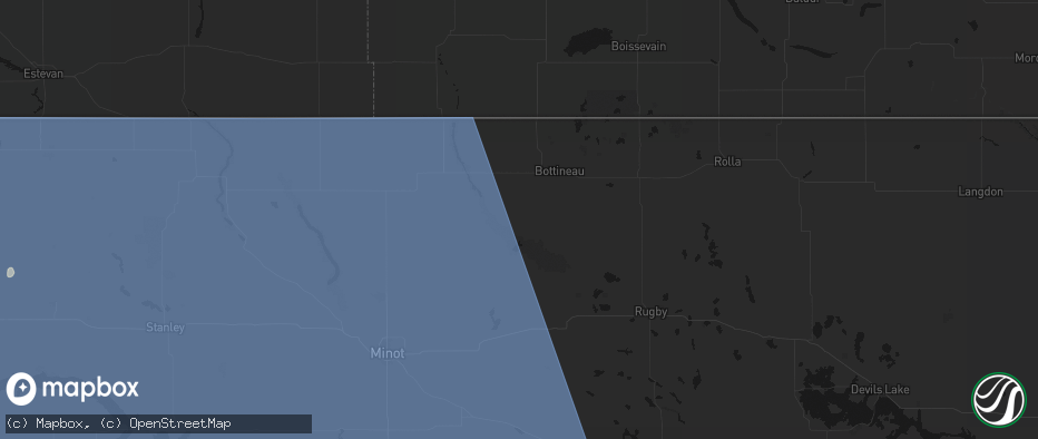 Hail map in Kramer, ND on June 27, 2026