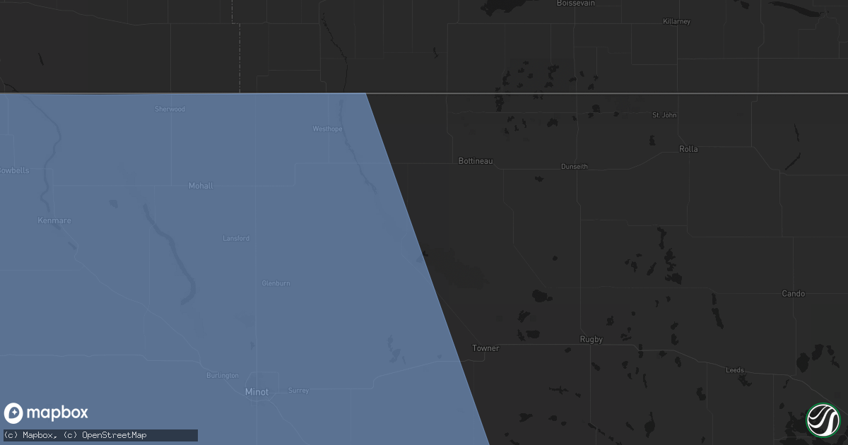 Hail map in Kramer, ND on June 27, 2026