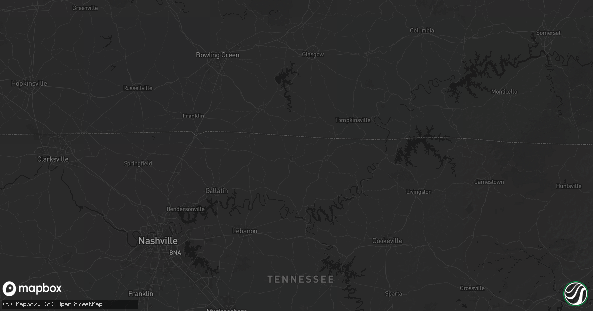 Hail map in Lafayette, TN on June 27, 2026