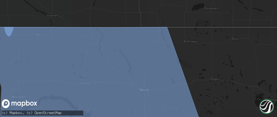 Hail map in Lansford, ND on June 27, 2026