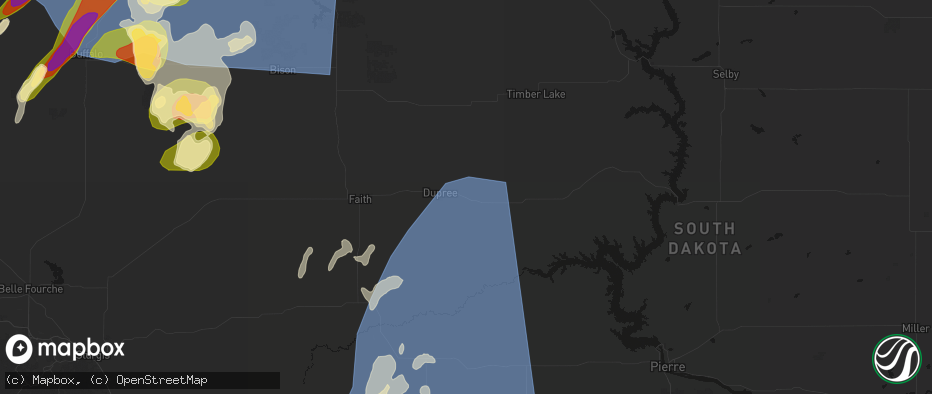 Hail map in Lantry, SD on June 27, 2026