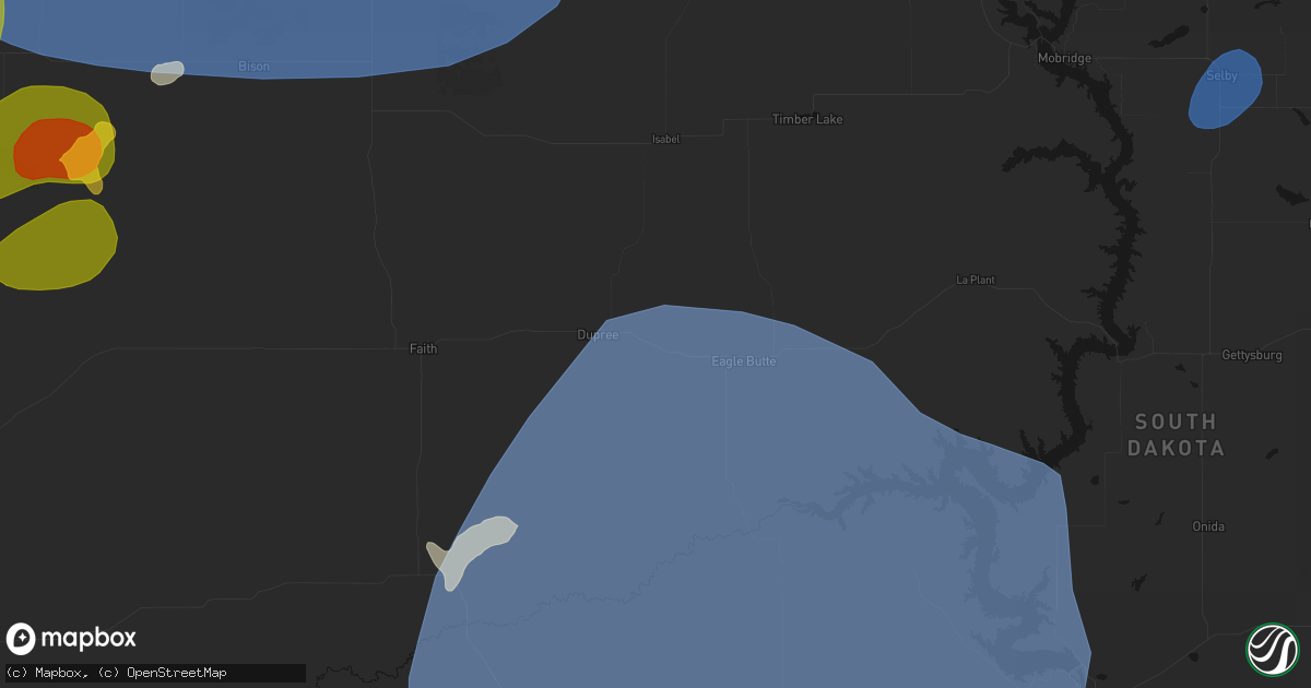 Hail map in Lantry, SD on June 27, 2026