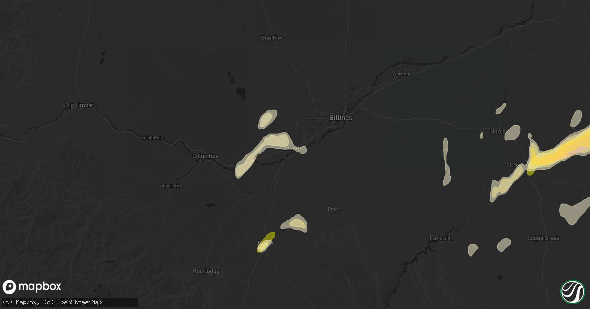 Hail map in Laurel, MT on June 27, 2026