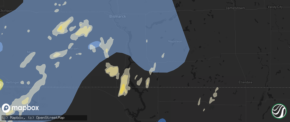 Hail map in Linton, ND on June 27, 2026