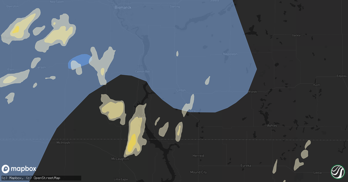 Hail map in Linton, ND on June 27, 2026