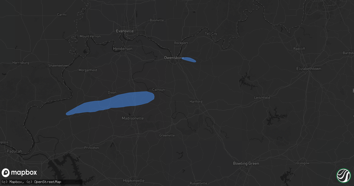 Hail map in Livermore, KY on June 27, 2026