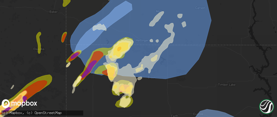 Hail map in Lodgepole, SD on June 27, 2026