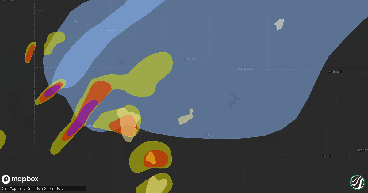 Hail map in Lodgepole, SD on June 27, 2026