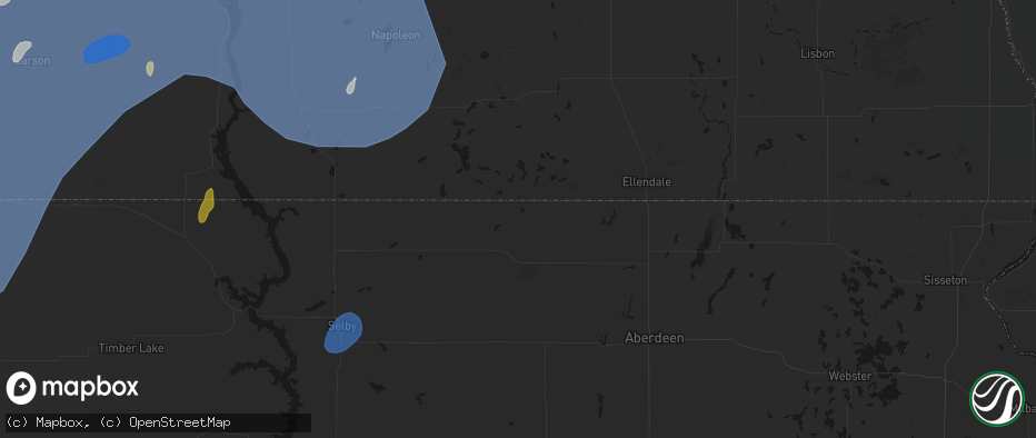 Hail map in Long Lake, SD on June 27, 2026