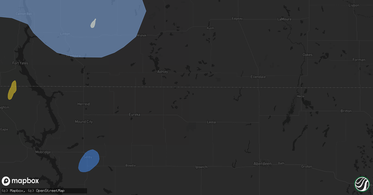 Hail map in Long Lake, SD on June 27, 2026