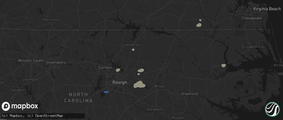 Hail map in Louisburg, NC on June 27, 2026