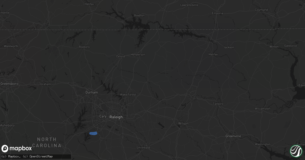Hail map in Louisburg, NC on June 27, 2026