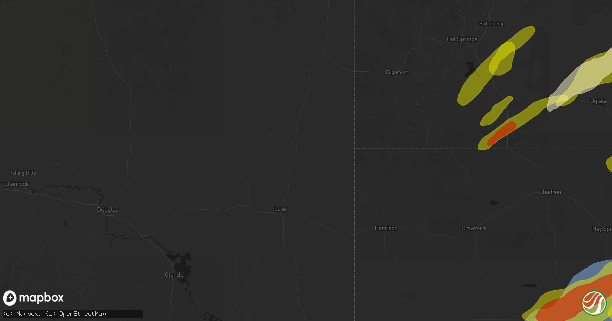 Hail map in Lusk, WY on June 27, 2026