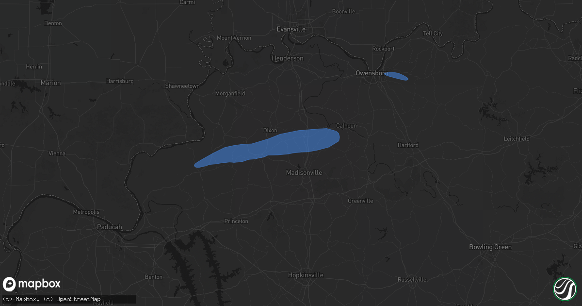 Hail map in Manitou, KY on June 27, 2026