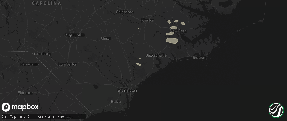 Hail map in Maple Hill, NC on June 27, 2026