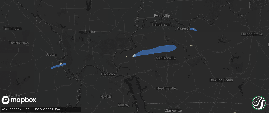 Hail map in Marion, KY on June 27, 2026