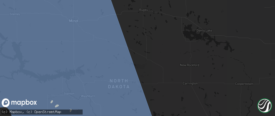 Hail map in Martin, ND on June 27, 2026