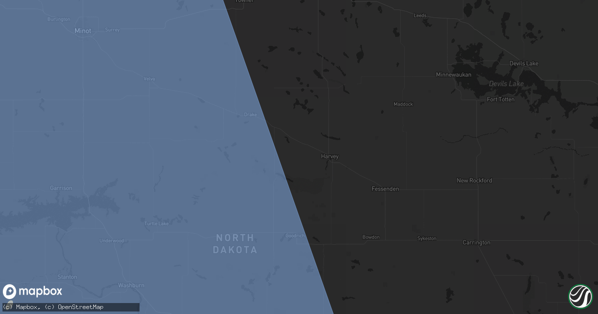 Hail map in Martin, ND on June 27, 2026