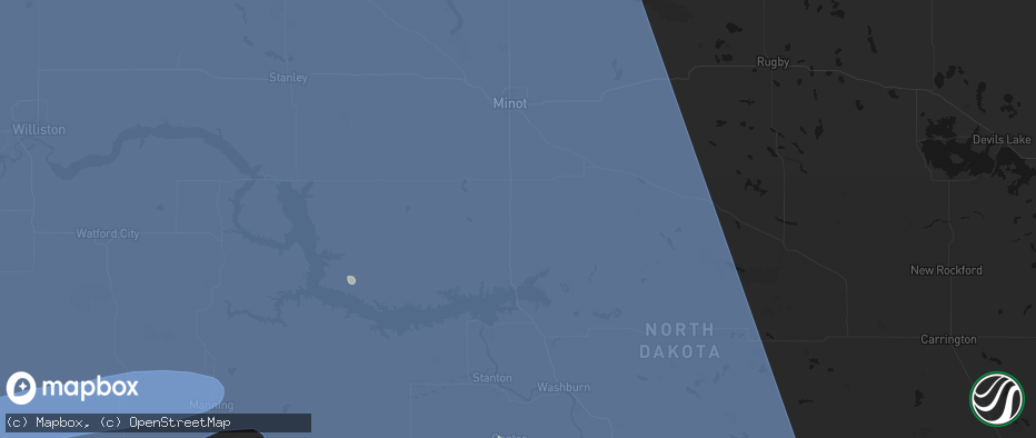 Hail map in Max, ND on June 27, 2026