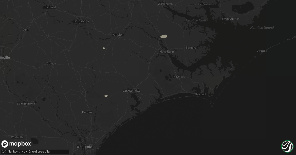 Hail map in Maysville, NC on June 27, 2026