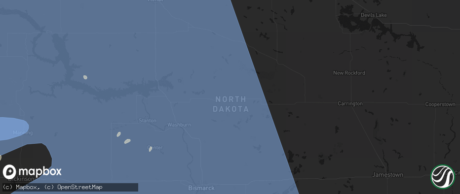 Hail map in Mcclusky, ND on June 27, 2026