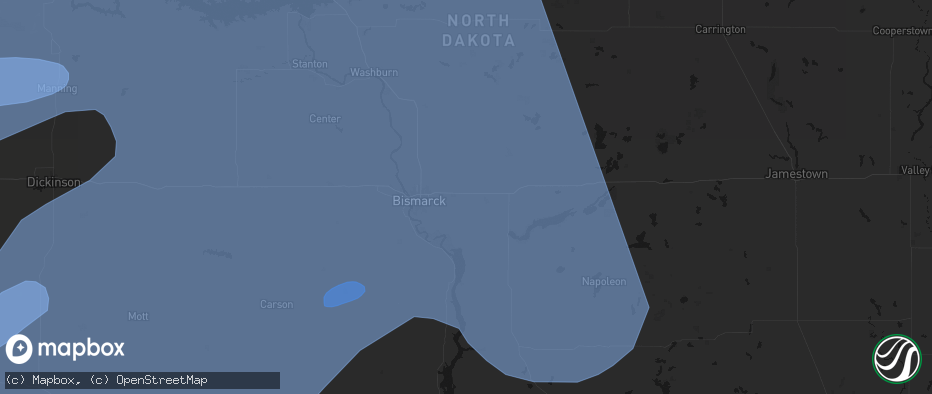 Hail map in Menoken, ND on June 27, 2026