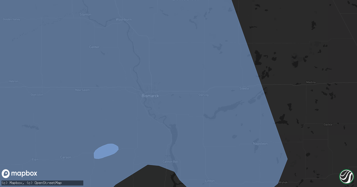 Hail map in Menoken, ND on June 27, 2026