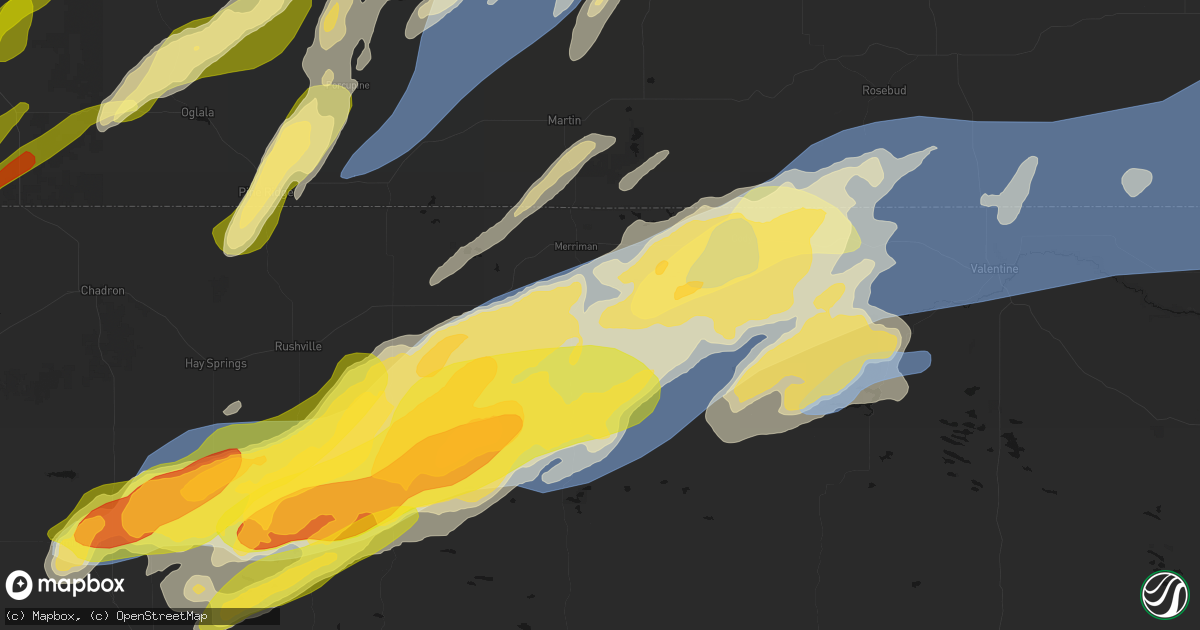 Hail map in Merriman, NE on June 27, 2026